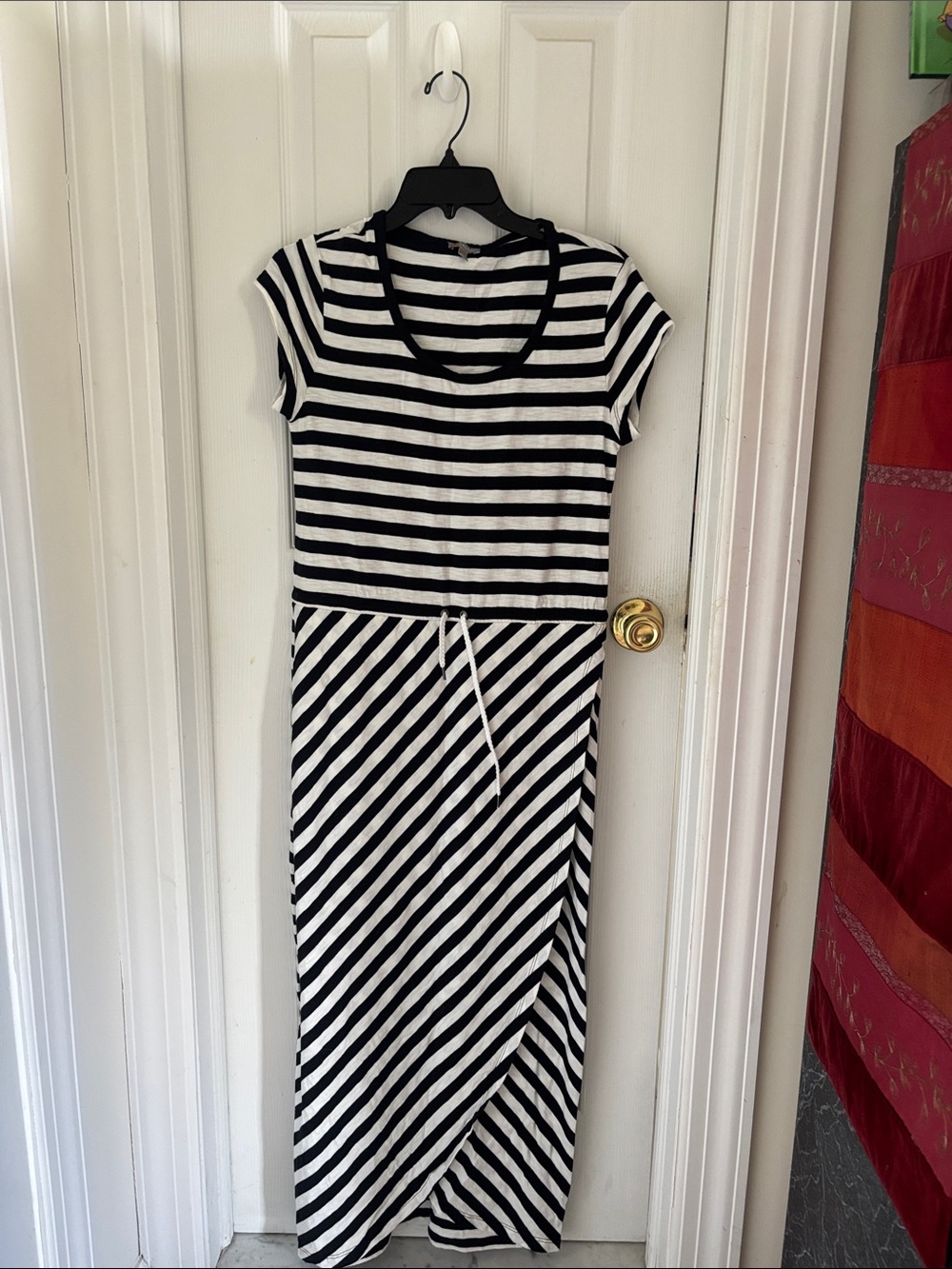 Talbots Black/White Striped Dress
